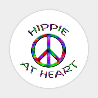 Colorful Hippie At Heart Peace Sign Magnet